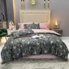 Defina a cama Luxury Red Digital Printing Cotton Cetin Conjunto