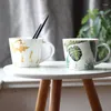 Tazas creativas de gran capacidad de cerámica estilo europeo desayuno leche café casa-campana tazas de agua taza de oficina 600 ML lindo y