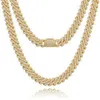 Drop Shipping Moissanite Jewelry 13mm 18K Gold Plated 925 Sterling Silver VVS Moissanite Cuban Link Chain Necklace