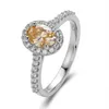 Bagues de cluster BOEYCJR 925 Silver Oval Cut 1ct 5 7mm Champagne Moissanite VVS Bague de fiançailles pour femmes