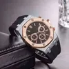 Fashion Silver Gold heren AP horloges roestvrijstalen materiaal vlinder Buckle Quartz Watch Dial Diameter 43 mm HJ3