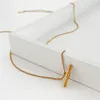Kedjor 2023 Titanium Steel High-End Sense Nisch Geometric Lines Small Stick Pendant Simple Temperament Fashion Halsband Kvinnliga smycken