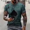 T-shirts pour hommes Fashion Ace Of Spades T-shirt Men Color Impression à manches courtes T-shirts sportifs décontractés surdimensionnés 7 couleurs Arrivée