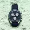 Planeta biocerâmico Mens Lua assiste Função FULTA FUNÇÃO Quarz Chronograph Watch Mission to Mercury 42mm Nylon Luxury Watch Edition Limited Master Wristwatches 2023