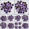 Charms Love Heart Stone Beads Pendants 20Mm Wholesale Natural Amethysts For Diy Jewelry Making Women Gift Drop Delivery Findings Comp Otpry