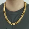 Ankomst Rostfritt stål Fyrsidigt polerat guldpläterat Miami Hip Hop Cuban Chain Halsband