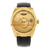 11 Style Classic Men's Watch Sky 326238 42 mm Black Dial Gold Automatische mechanische horloges Rubberen band Lumineuze polshorloges