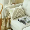 Pillow Luxury Home Decor Handmade Embroidery Cover Circle With Pompom Decorative Case Sham 45x45cm