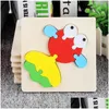 Party Favor Baby 3D Puzzles Jigsaw Wooden Toys For Children Cartoon Animal Traffic Intelligence Kids Early Educational Training Toy Dhcjk