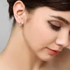 Boucles d'oreilles cerceau fleur exquise Huggie pour femmes fille Simple couleur argent boucle d'oreille petit cercle oreille fermoir coréen bijoux cadeau