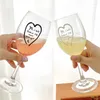 ワイングラス2PCSウェディングクリエイティブラブレタープリントシャンパンゴブレットカップバレンタインデーギフトカップルドリンクウェア300ml