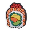 Acessórios para peças de sapatos encanta de candidatos à infância memórias de infância alimentar sushi hamburger desenho animado croc pvc decoração fivela de borracha macia clo dhkys