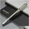 Ballpoint Pens Quality Heavy Metal Sier Top Grey Magnetic Shut Cap Rollerball Pen Stationery Business Office Supplies Write Men Gift Dhhgm