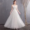 Roupas étnicas Mulheres brancas Bride Bride Wedding Banquet Mesh Mesh Autumn Sexy Spaghetti Strap Damas de dama de honra vestidos plissados ​​mais tamanho 3xl vestido de baile