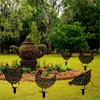 تمثال أكريليك محمص حديقة الديكور جوفاء النحت الدجاج للحيوانات للمنزل الخلفي زخرفة العشب