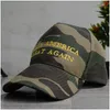 Party Hats 2024 Donald Trump Cap Camouflage Baseball Caps gör Amerika igen USA: s presidentval Hatt 3D broderi Drop Deliver Dhtdu