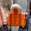 Giacche da donna 2023 Piumino d'anatra bianco con parka lucido con cappuccio in vera pelliccia per le donne Capispalla femminile leggero autunno inverno