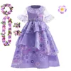 فساتين الفتاة Encanto Isabela Madrigal Girls Cosplay Princess Baby Kids Flower Party Dress Children