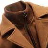 Men's Wool Blends Fake Two Pieces Trench Coat Male Winter Mens Cashmere Slim Fit en Peacoat Windbreaker 230107