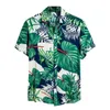 Camisas casuais masculinas Mens Summer praia Camisa havaiana 2023 Manga de manga curta Plus Tamanho Leaf Men Roupas de férias de férias