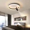 Luzes de teto Quarto LED Quarto simples Modern redonda Personalidade Lâmpada de atmosfera criativa com holofotes