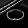 Jewelry bracelets 3mm 4mm Tennis chains Design for Women Men Titanium Steel Bracelet with CZ diamond Lover Gold Silver Rose Fashio152e