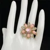 3 -częściowe pierścienie projektantów kwiatów kobiety Diamond Flower Pierścień Zakręcone litery Anello Pierścienie osobowości Biżuteria z pudełkiem