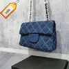 Sac de luxe pour femmes Sacs de créateurs Sacs à bandoulière Fourre-tout 2023 Nouveau Petit sac à bandoulière en denim parfumé Carré Diamant Motif Mode Sac à bandoulière Sacs à main