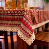 Table Cloth Bohemian Rectangular Tablecloth Cotton And Linen Colorful Geometric Thickened Dining Cover Nappe De