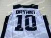 College Basketball draagt Vintage 1992 Stitched 10 Bryant Basketball Jersey USA Dream Team Jersey Blauw Wit Shirt S-XXL