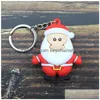 Portachiavi Carino Catena Sile Babbo Natale Pupazzo di neve Renna Albero Portachiavi Ciondolo Portachiavi Portachiavi Regali di Natale Car Bag Charms Drop Del Dhq1G