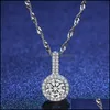 Pendanthalsband 30 Sterling Sier L￤gg till White Cooper Zircon Imitation Mossan Diamond Necklace Womens Lucky Clover Jewely 1812 Q2 Dro Otrle