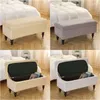 Chair Covers Velvet Storage Ottoman Cover Long Piano Bench Stool Stretch Rectangular Foldable Footstool Sofa Footrest Slipcovers