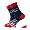 Party Favor Trump 2024 Cotton Sock Lets Go Brandon Stagens Warm Autumn Winter Man Women Home Casual Sport Socks Droga Droga Gard Dhdvt