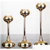 Candelas Ornamentos de ouro Decoração de casamento Metal romântico Candlestick Table Home Dinners Dinners Delivery Gard Dhouw