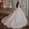 Dubaï Arabe Robe De Bal Robes De Mariée Plus La Taille Chérie Dos Nu Balayage Train Robes De Mariée Bling De Luxe Perles Paillettes Robes De Mariée 2023