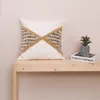 枕ブラック黄色の房状のカバーホーム装飾ストライプ刺繍45x45/30x50cm幾何学的ソファ枕カバーシャム