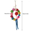 Other Bird Supplies Multicolor Chewing Toy Interactive Rattan Ball Swing Parrot Hanging Home Training Decoration Ring Cage