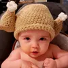 帽子サンクスギビング七面鳥のドラムスティックハットキッズボーイ冬の温かい手作りのニット子供赤ちゃんと帽子の小道具の小道具