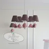 Lampadari Camera dei bambini Lampadario Illuminazione Paralume in tessuto E14 Led Lampada per bambini Moderna Uccello Ragazze Camera da letto Appeso Luminaria