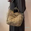 Sacs de soirée Casual matelassé femmes épaule toile fourre-tout doux rembourré sacs à main Lingge Shopper sacs à main bandoulière pour 2023 pochette