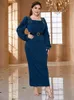 Plus size jurken toleen vrouwen maxi long 2023 herfst winter luxe chic elegante Arabische kalkoen Afrikaanse avond feestkleding