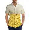 Männer Casual Hemden 2023 Sommer Harajuku Kurzarm Burger/Pizza/Bier 3D Gedruckt Hawaiian Shirt Herren Drop