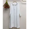 Casual Dresses Vintage Mori Girl Cotton Embroidered Dress Long Sleeve Lace-up Solid Bottom UnderDress Women Party One-piece Medieval Boho