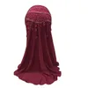 Roupas étnicas renda de renda bordada de uma peça de hijab instantânea com diamantes pingentes floral pingente muçulmano subscarf por meninas de 2-7 anos