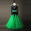 Сцена носить зеленое платье для бального зала Женщина вальс платья танцевальная одежда Стандартные костюмы