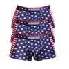 Mutande 3PCS Slip da uomo in cotone sexy / Perizoma perizoma / Boxer Pantaloncini / Intimo USA Flag Stripe Sospensorio Uomo Mutandine Lingerie