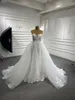 Meerjungfrau Hochzeitskleid Wunderschöne trägerlose Spitze abnehmbarer Zug Braut Kleid SM67180