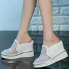 Sandálias 2023 chinelos ao ar livre feminino cunhas de couro genuíno Alto salto gladiador feminino tênis de moda respirável sapatos casuais