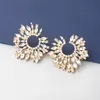 Boucles d'oreilles Pauli Manfi mode métal strass soleil fleur femmes accessoires de fête créatifs